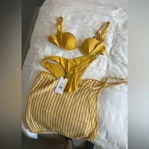 Yellow Onia bikini and cover up set